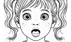 girl with pigtails