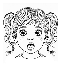 girl with pigtails