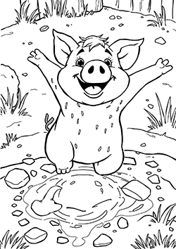 happy little pig