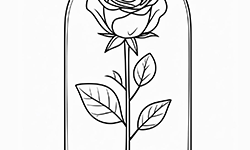 rose in urn