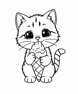 cat with ice cream