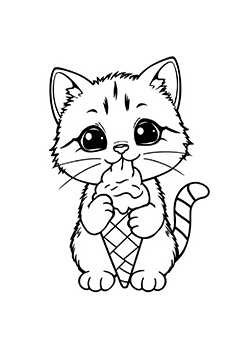 cat with ice cream