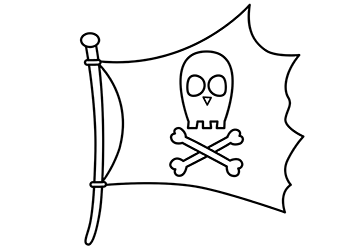 pirate flag for kids to coloring