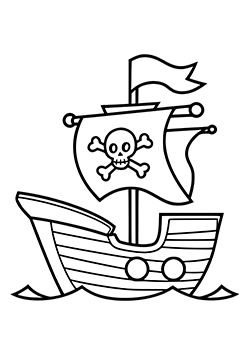 barco pirata para niños para colorear