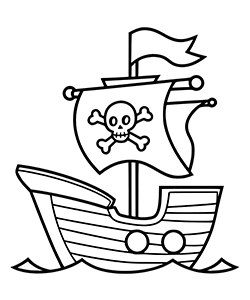 pirate ship for kids to coloring