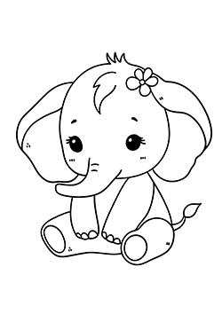 baby elephant coloring page