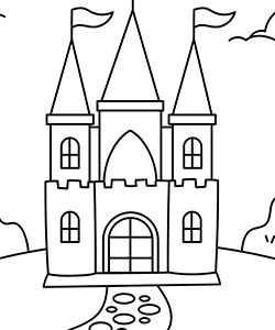 castle for kids to coloring