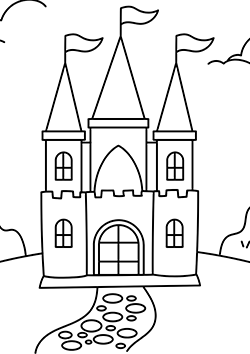castle for kids to coloring