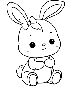 baby bunny coloring page for kids