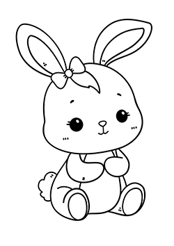 baby bunny coloring page for kids