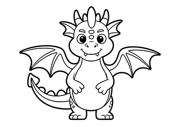 dragon for kids to coloring