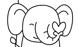 elephant coloring page for kids