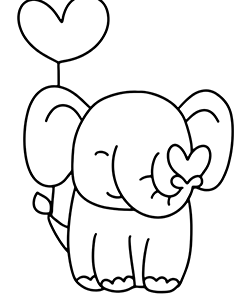 elephant coloring page for kids