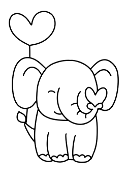 elephant coloring page for kids