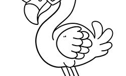 flamingo coloring page for kids