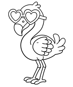 flamingo coloring page for kids