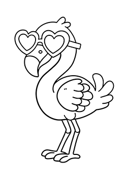 flamingo coloring page for kids