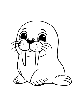 seal coloring page for kids