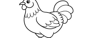 hen coloring page for kids