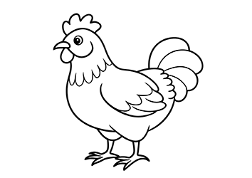 hen coloring page for kids