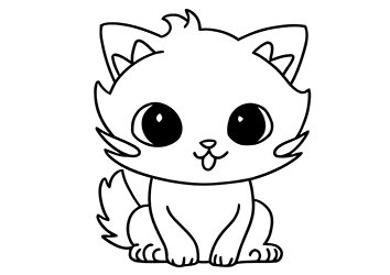 cat coloring page for kids