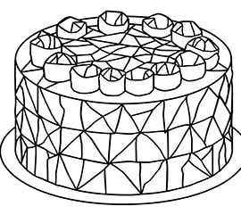 geometric cake for youth to coloring