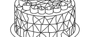 geometric cake for youth to coloring