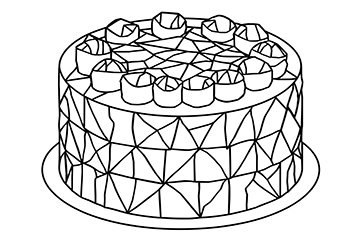 geometric cake for youth to coloring