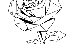 geometric rose for youth to coloring