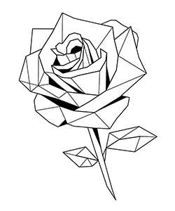 geometric rose for youth to coloring