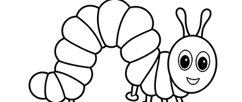 a worm coloring page for kids