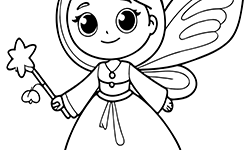 fairy godmother coloring page for kids