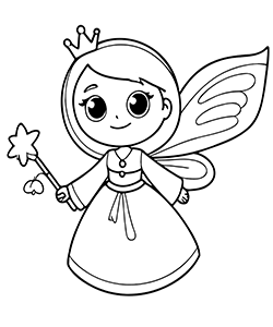 fairy godmother coloring page for kids
