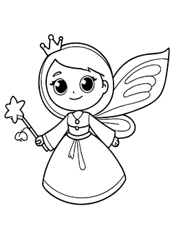 fairy godmother coloring page for kids