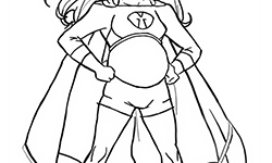 supermom for kids to coloring