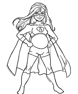 supermom for kids to coloring