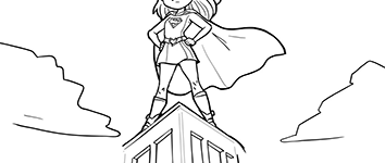 superhero above the city