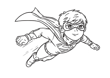 chico superheroe para colorear