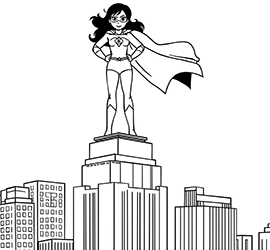 superhero girl in the city