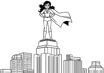 superhero girl in the city