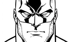 Hero face for kids to coloring