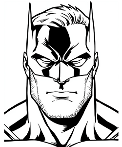 Hero face for kids to coloring