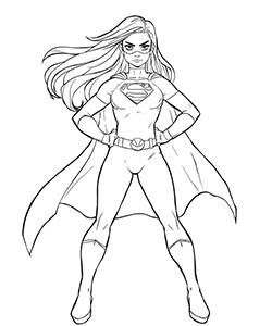 superwoman for kids to coloring