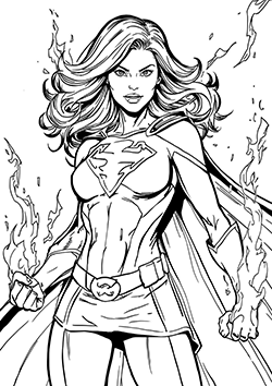 superheroina para colorear para niños
