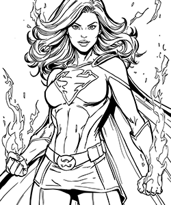 superwoman for kids to coloring
