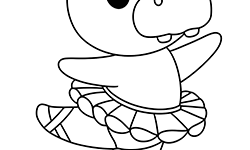 dancing hippopotamus coloring page for kids