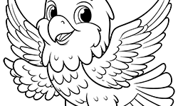 parrot coloring page for kids