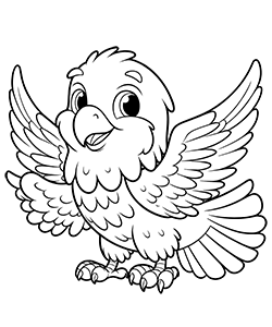 parrot coloring page for kids