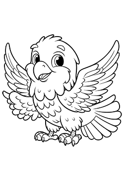 parrot coloring page for kids