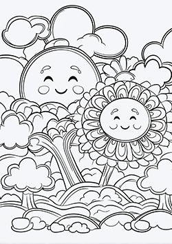 paisaje mandala para colorear para niños